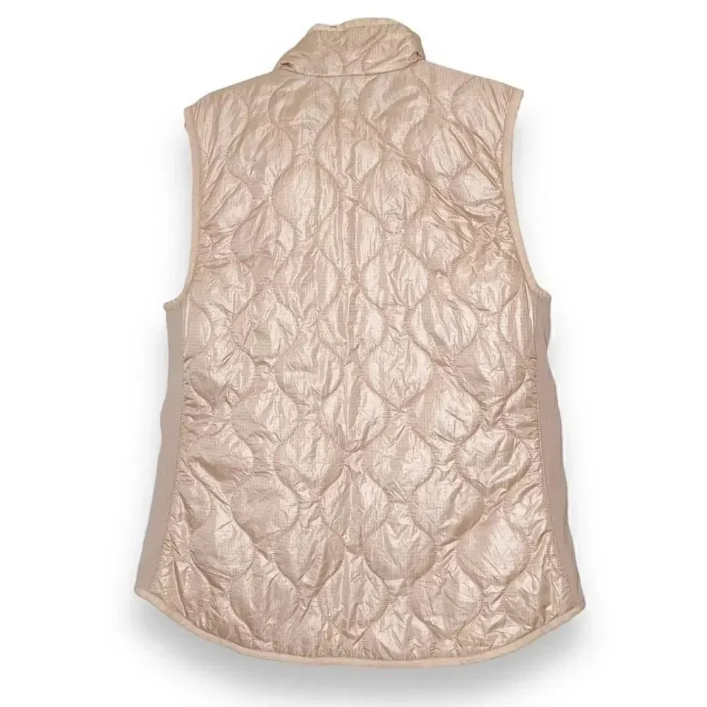 J. Crew Vest S Quilted Primaloft Pale Pink Full Zip Up Mock Neck Women’s Size S